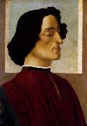 BOTTICELLI, Sandro Portrait of Giuliano de- Medici oil painting artist